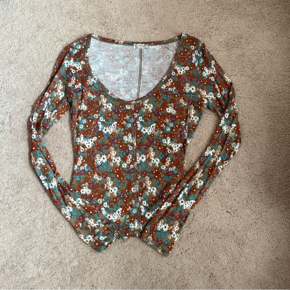 Free People Coffee Club Long Sleeve Tee